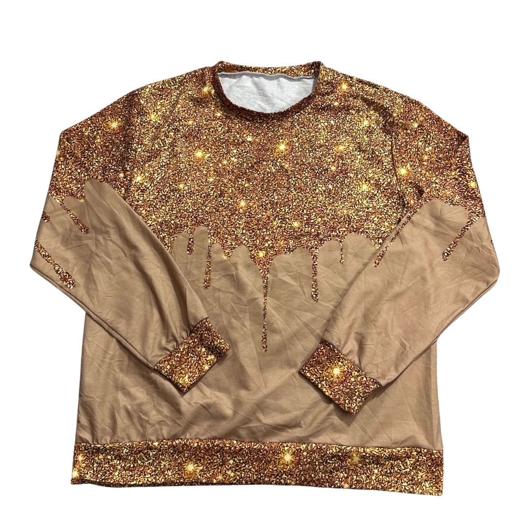 Unbranded Gold Glitter Print Sweatshirt-M