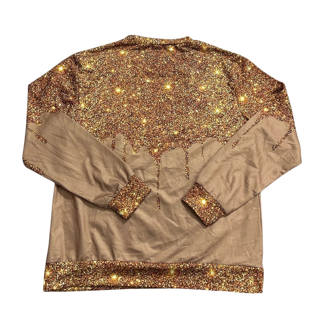 Unbranded Gold Glitter Print Sweatshirt-M