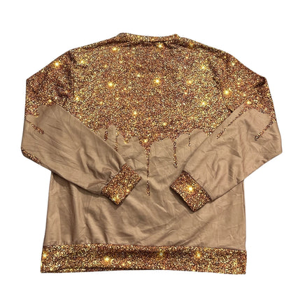 Unbranded Gold Glitter Print Sweatshirt-M