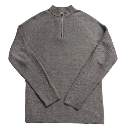 Farhi® Grey Ribbed Half Zip Sweater-M