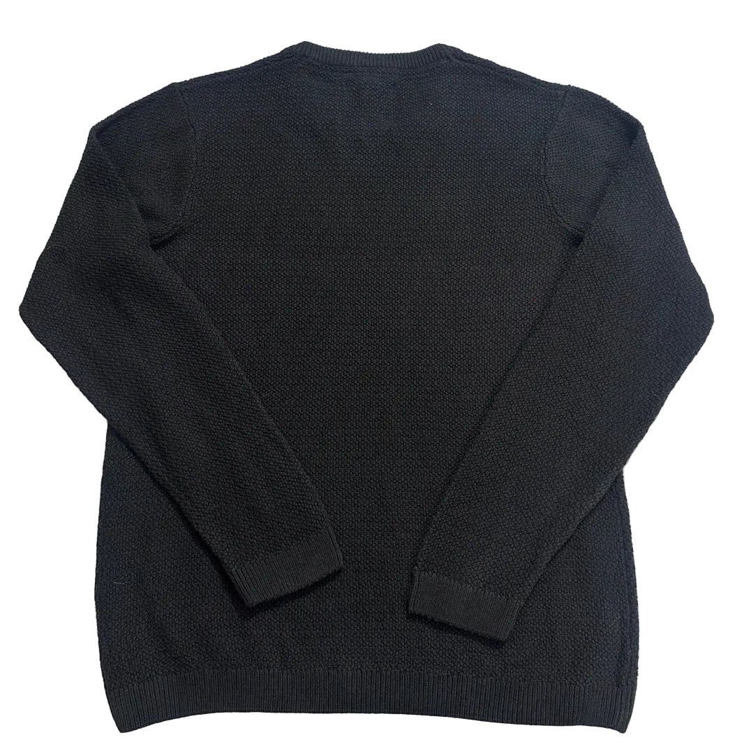 Kenneth Cole® Black Textured Knit Crew Sweater-XL