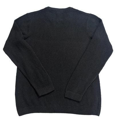 Kenneth Cole® Black Textured Knit Crew Sweater-XL