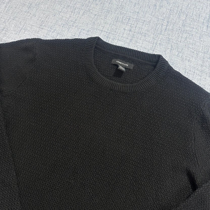 Kenneth Cole® Black Textured Knit Crew Sweater-XL