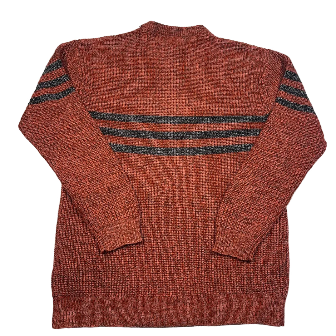 Unbranded Rust Striped Chunky Knit Sweater-XL