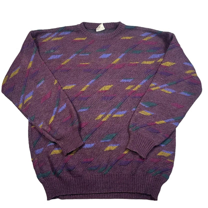 Angelo Litrico® Purple Geometric Knit Sweater-L
