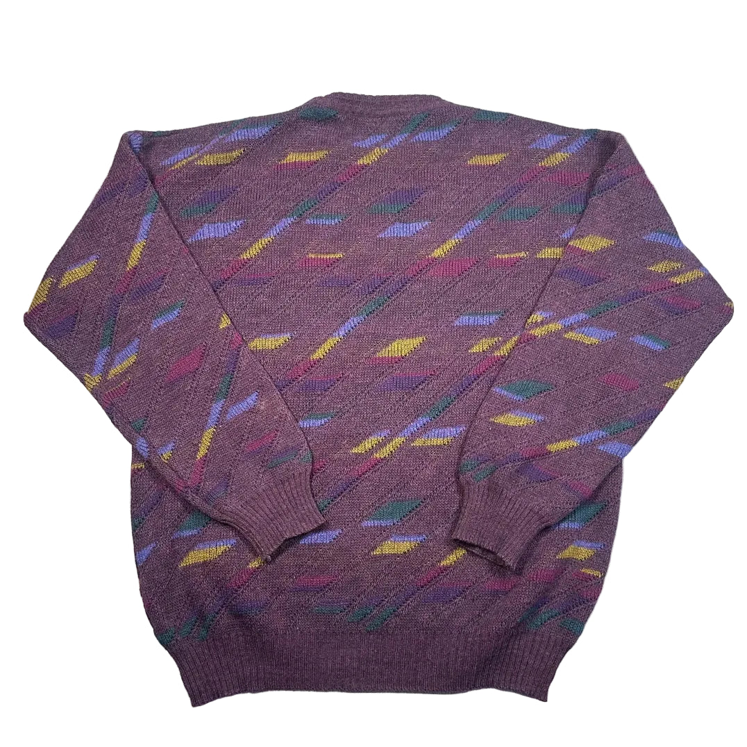 Angelo Litrico® Purple Geometric Knit Sweater-L