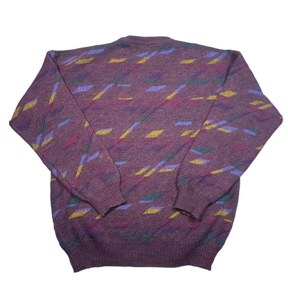 Angelo Litrico® Purple Geometric Knit Sweater-L