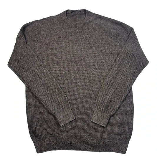 George® Charcoal Waffle Knit Crew Sweater-L
