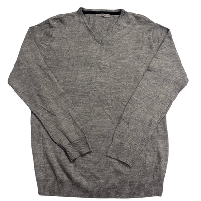 Cedarwood State® Grey Fine Knit V-Neck Sweater-L
