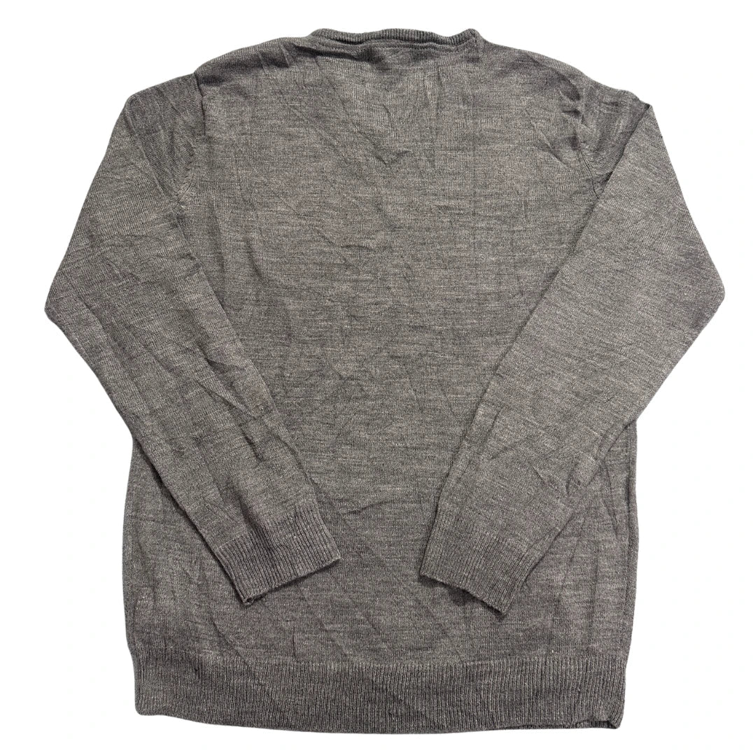 Cedarwood State® Grey Fine Knit V-Neck Sweater-L