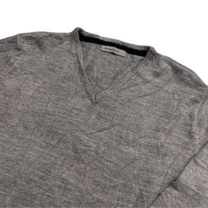 Cedarwood State® Grey Fine Knit V-Neck Sweater-L