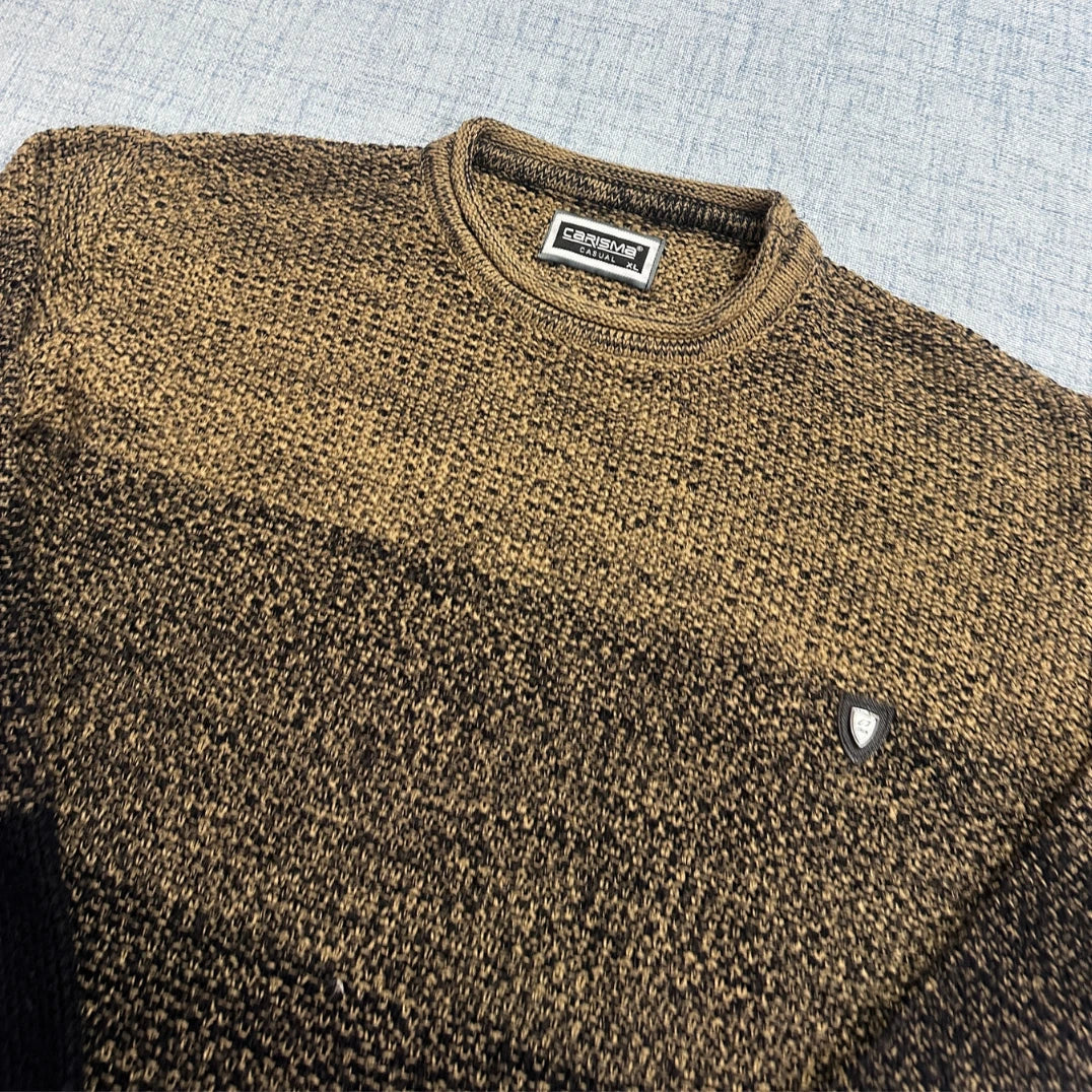 Carisma® Brown Black Ombre Knit Sweater-XL