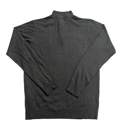 Threadbare® Charcoal Quarter Zip Knit Sweater-M