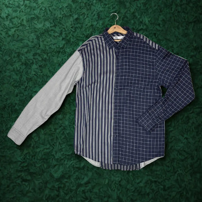 Zara ® It features a bold, deconstructed patchwork design