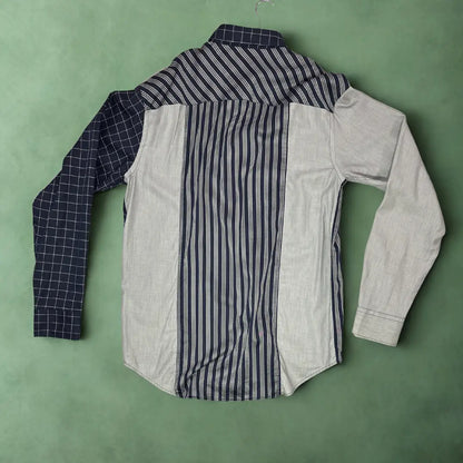 Zara ® It features a bold, deconstructed patchwork design