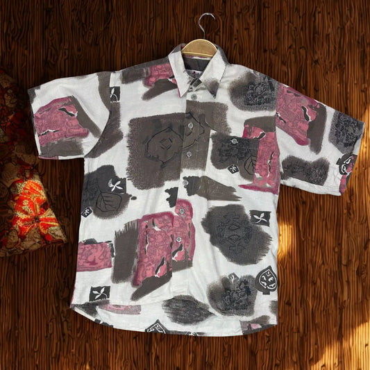 Terminal ® It features a bold and expressive abstract pattern reminiscent of 80s or 90s fashion.