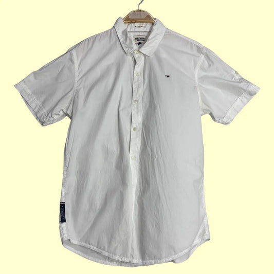 🤍 Tommy Hilfiger Denim Short Sleeve Button-Up Shirt – White