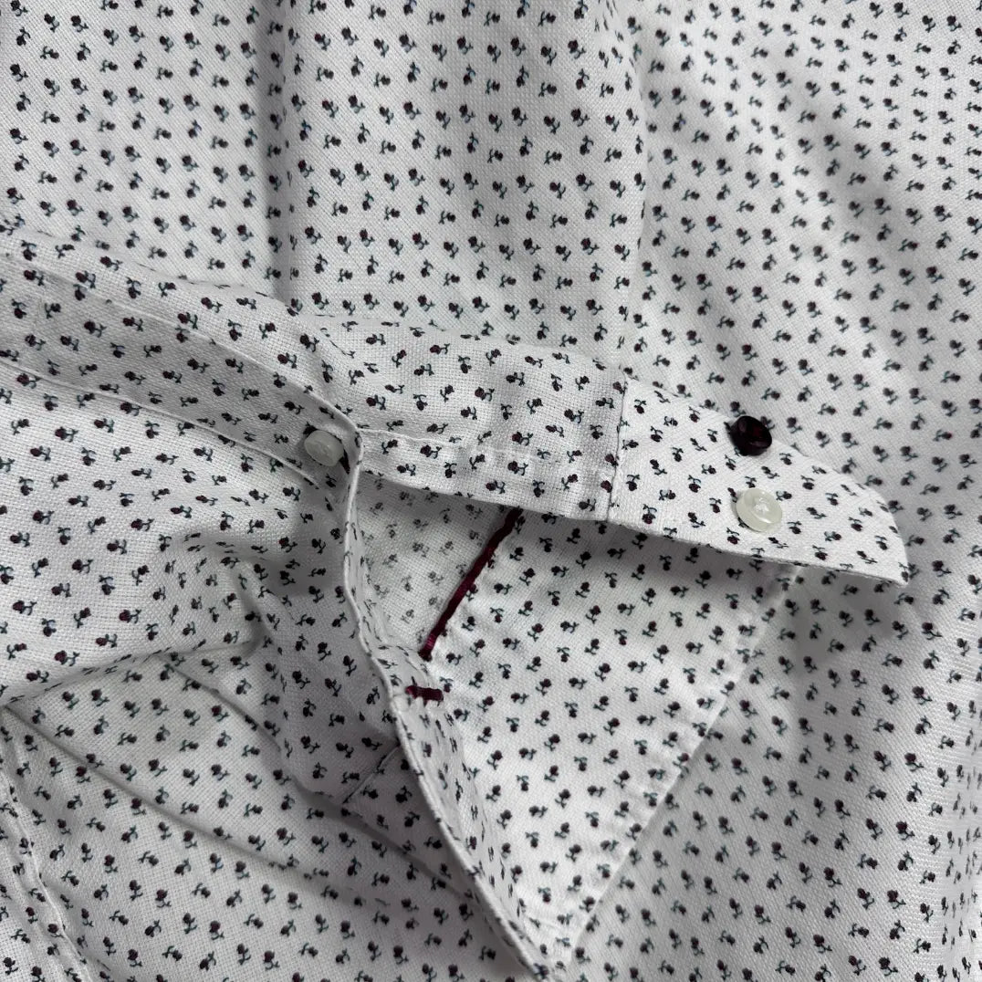 🤍 Van Heusen Commuter Slim Fit Printed Long Sleeve Shirt – White