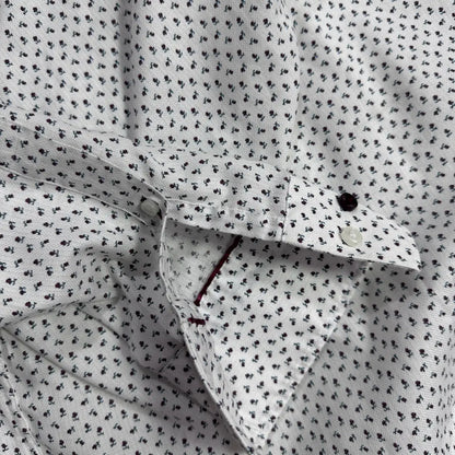 🤍 Van Heusen Commuter Slim Fit Printed Long Sleeve Shirt – White