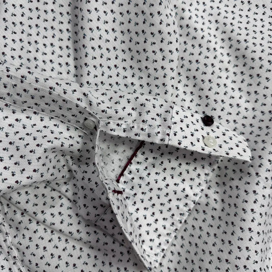 🤍 Van Heusen Commuter Slim Fit Printed Long Sleeve Shirt – White