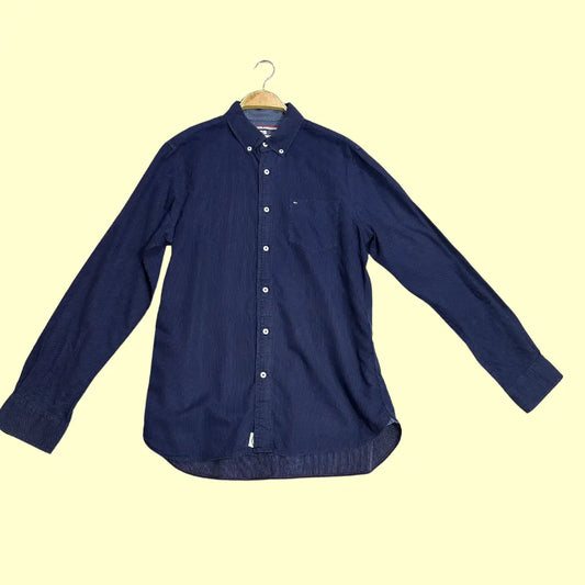 🟦 Tommy Hilfiger Men's Custom Fit Shirt – Navy Blue