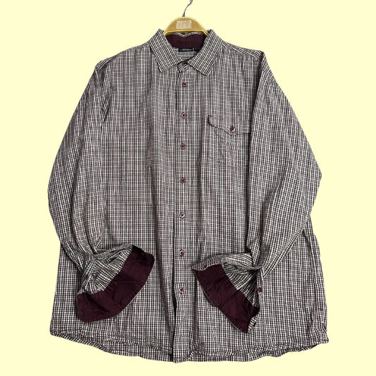 Livergy Burgundy Check Casual Shirt – Men’s Size