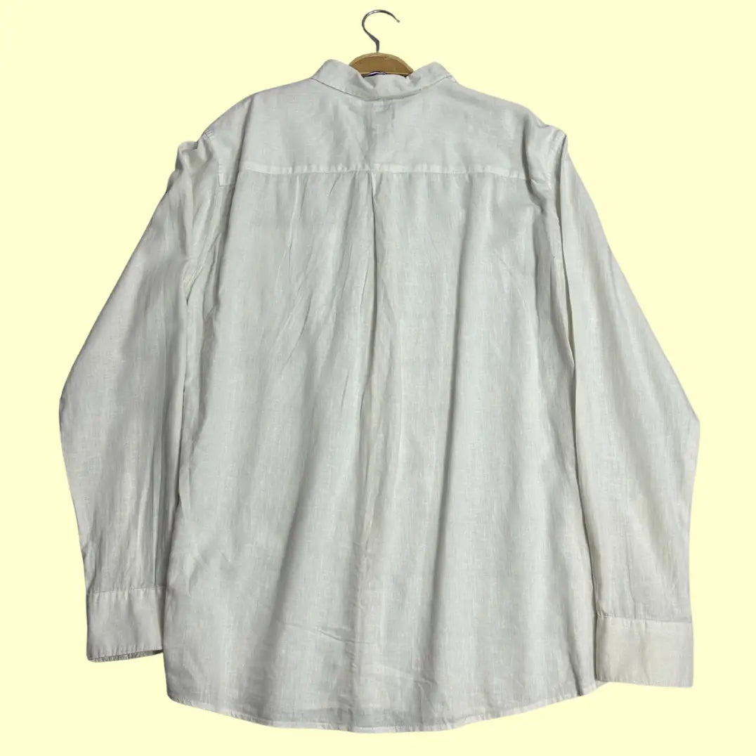 H&M Slim Fit White Linen Shirt – Size XL – Lightweight & Breathable