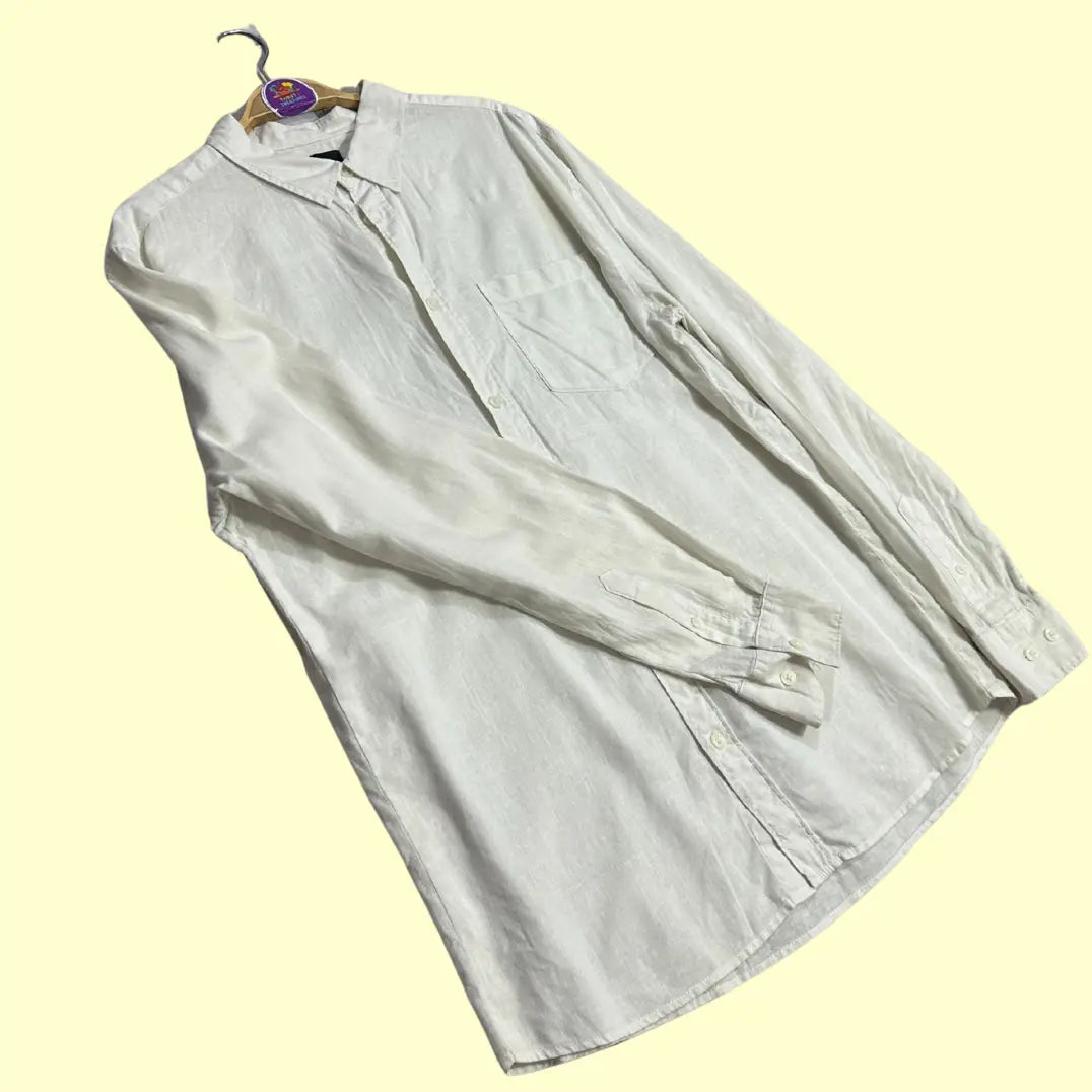 H&M Slim Fit White Linen Shirt – Size XL – Lightweight & Breathable