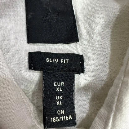 H&M Slim Fit White Linen Shirt – Size XL – Lightweight & Breathable
