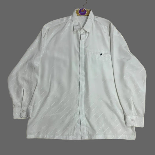 HUGO BOSS White Patterned Dress Shirt|CHEST 24