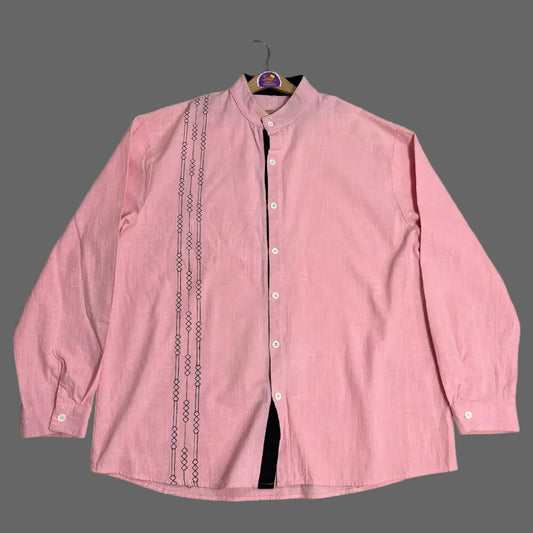 Pink Embroidered Casual Shirt|CHEST 23