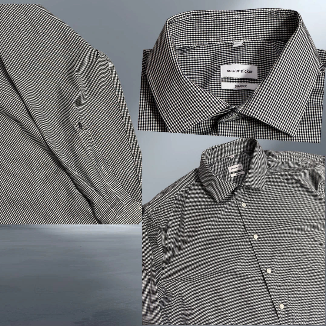Seidensticker Micro Check Shaped Fit Shirt for Men |chest 23