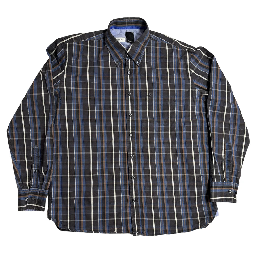 Bugatti Men’s Long Sleeve Checkered Button Down Shirt 👔✨ |CHEST25