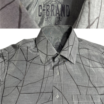 C Brand Men’s Long Sleeve Abstract Pattern Button Down Shirt 👔|CHEST 21