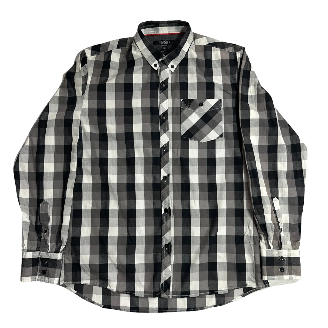 SMOG Men’s Slim Fit Checkered Button Down Shirt 👔|CHEST22
