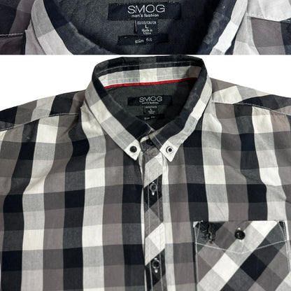 SMOG Men’s Slim Fit Checkered Button Down Shirt 👔|CHEST22