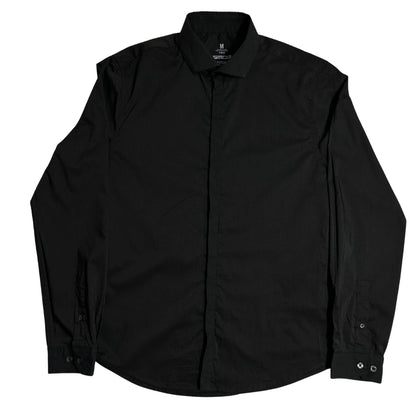 SMOG Men’s Slim Fit Solid Black Button Down Shirt 🖤👔|CHEST20.5