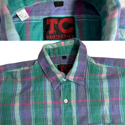 TC Company Men’s Multicolor Checkered Short Sleeve Shirt 👕|CHEST 24