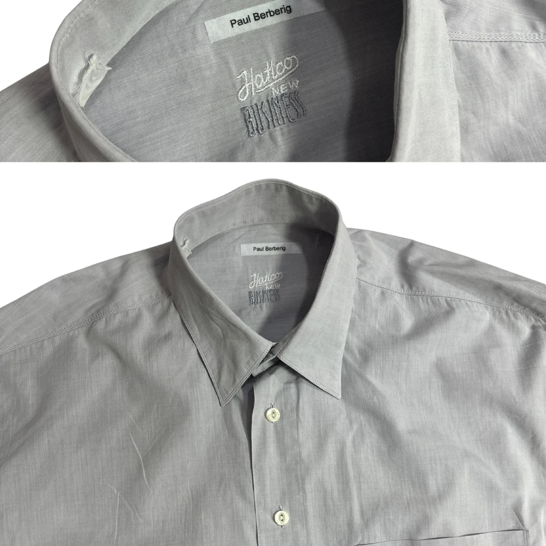 HATICO ® Paul Berberig Grey Classic Button-Down Shirt 👔