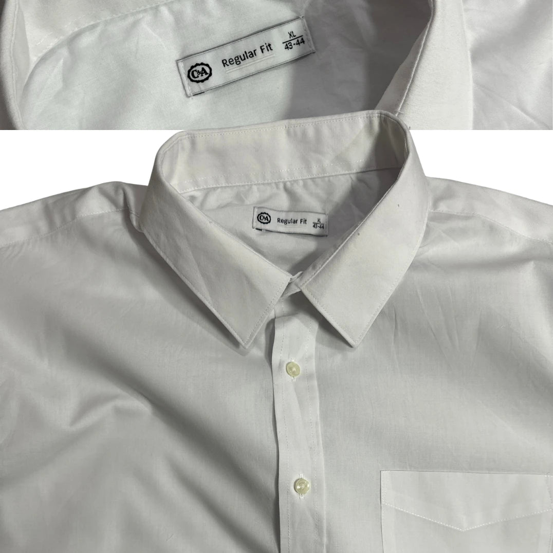 C&A Classic White Regular Fit Button-Down Shirt 👔