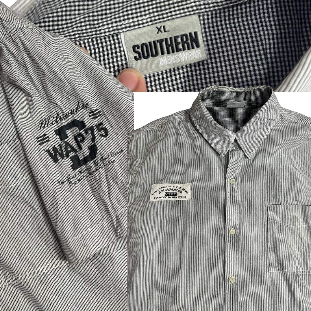 Southern Short Sleeve Pinstripe Casual Shirt 👕|CHEST23