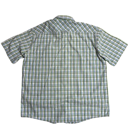 Casa Moda Green & Blue Check Short Sleeve Button-Down Shirt 👕|CHEST 25.5