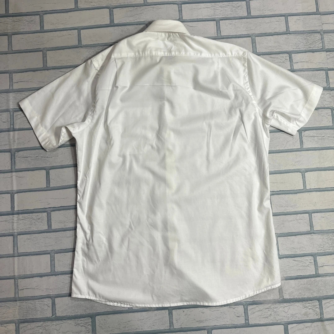 James & Nicholson Classic White Short Sleeve Button-Down Shirt |CHEST 23