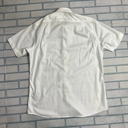 James & Nicholson Classic White Short Sleeve Button-Down Shirt |CHEST 23