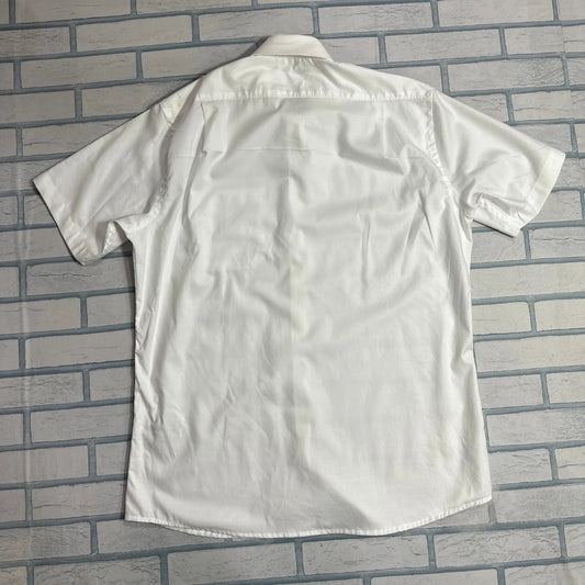 James & Nicholson Classic White Short Sleeve Button-Down Shirt |CHEST 23