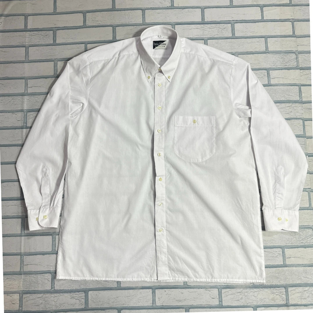 Patrick O’Connor City Line Classic White Button-Down Shirt 👔|CHEST 25