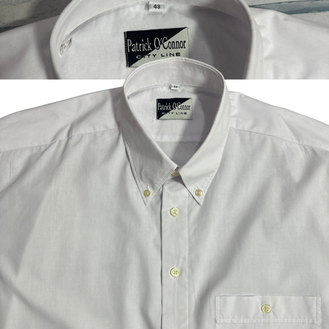 Patrick O’Connor City Line Classic White Button-Down Shirt 👔|CHEST 25