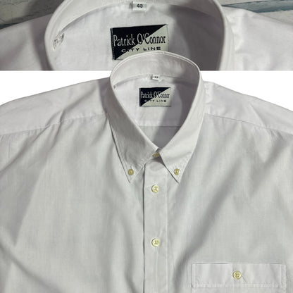 Patrick O’Connor City Line Classic White Button-Down Shirt 👔|CHEST 25