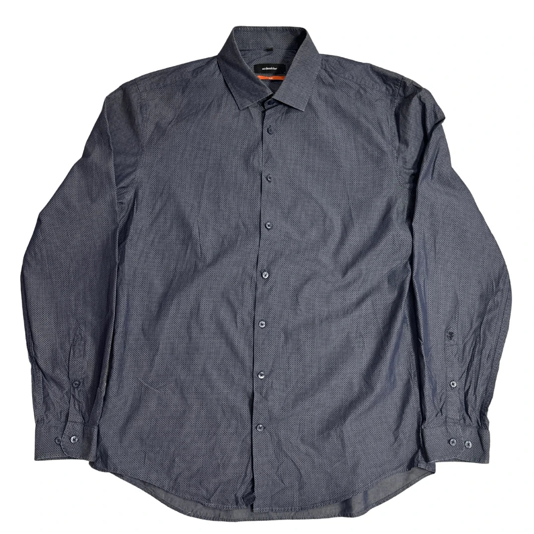 Seidensticker Slim Fit Micro-Pattern Grey Shirt 👔CHEST 21.5