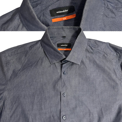 Seidensticker Slim Fit Micro-Pattern Grey Shirt 👔CHEST 21.5